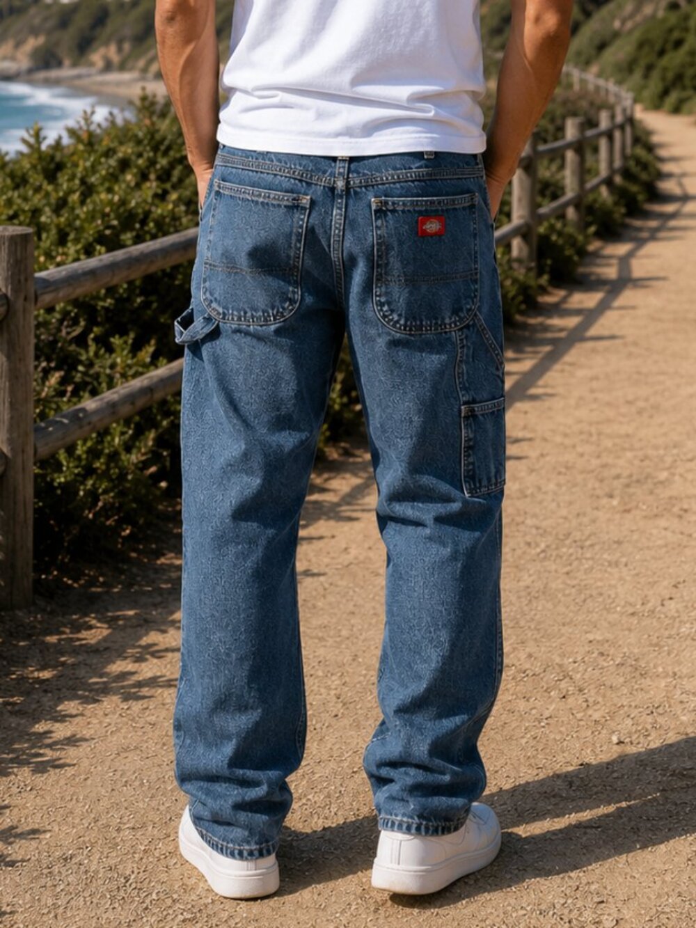 Vintage 90s Dickies Carpenter Jeans 40x34 Relaxed Medium Wash Work Red Label
